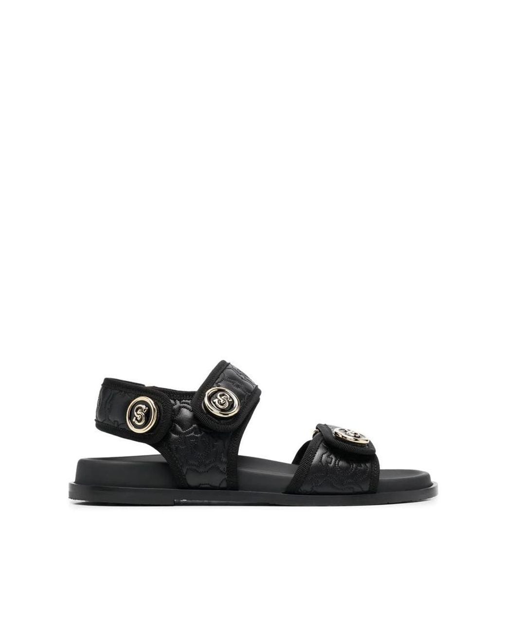 Ferragamo Black Logo-Plaque Detail Sandals