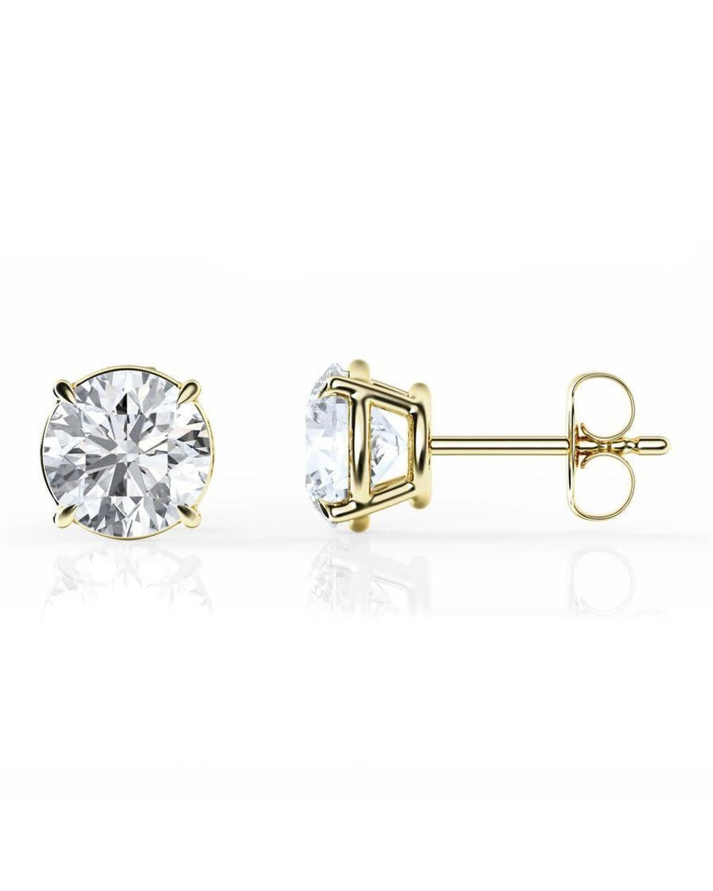 Brilliant Diamond Blue 3 Carat Round Lab Grown Diamond Stud Earrings for men