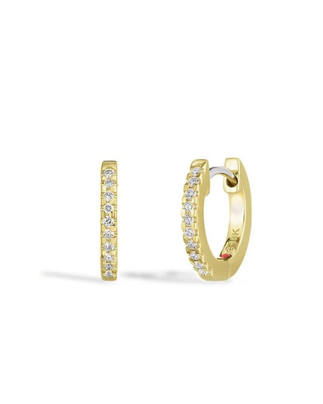 Roberto Coin Metallic Diamond Huggie Earrings for men