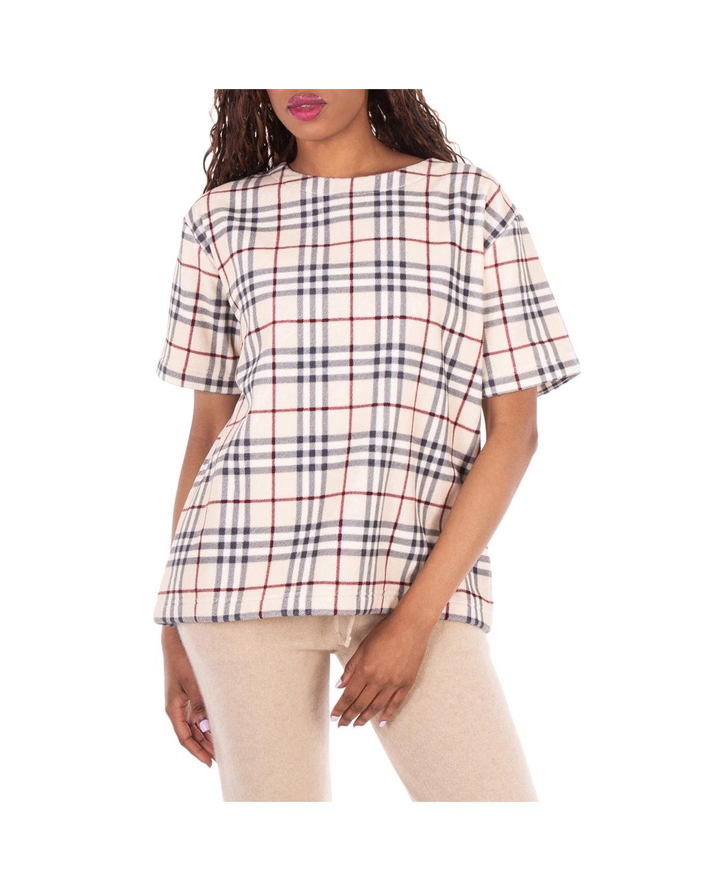 Burberry White Check Willesden T-Shirt