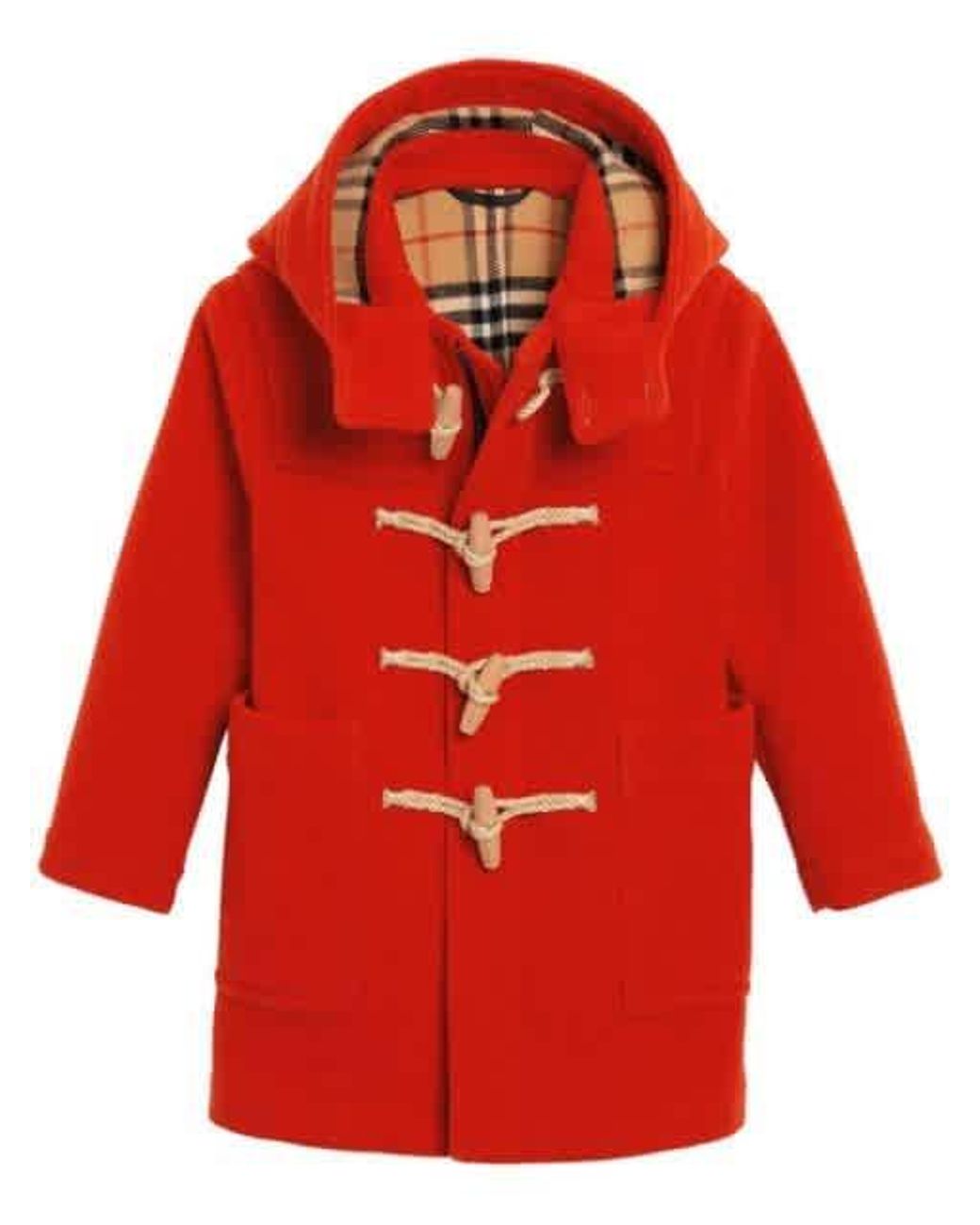 Burberry Kids Double-faced Wool Duffle Coat In Orange Red, Brand - Lyst