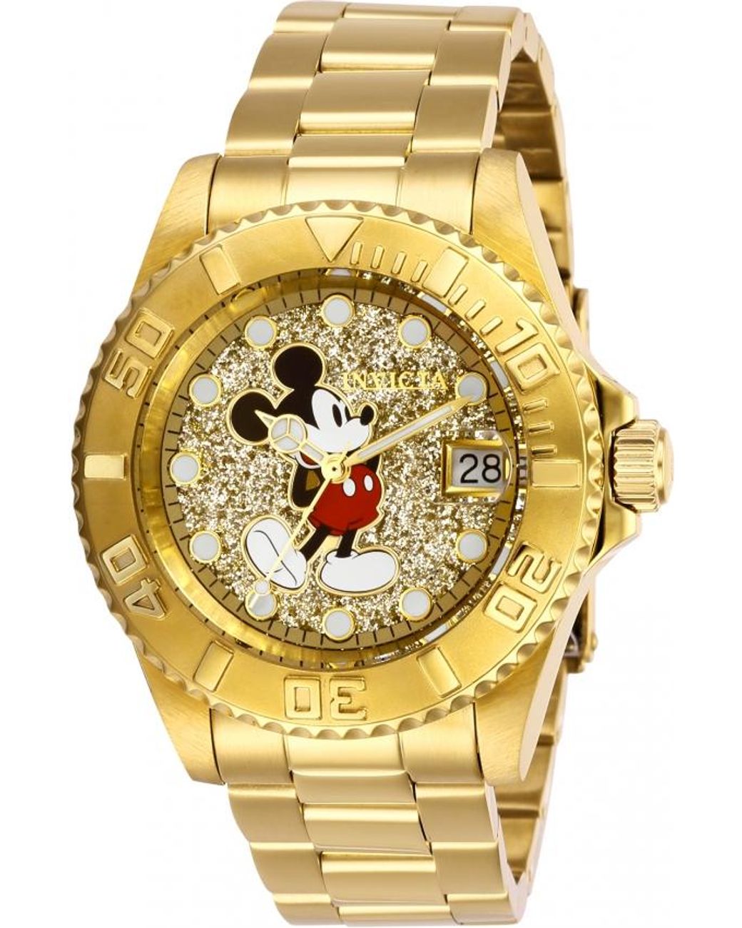 Invicta Disney Limited Edition Mickey Mouse Gold Dial Watch in Metallic |  Lyst