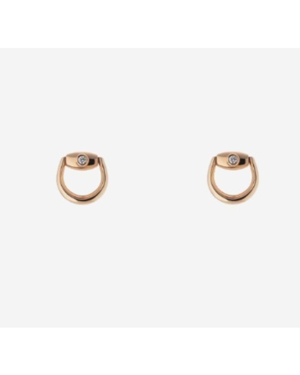 Gucci Metallic Horsebit Diamond Stud Earrings for men