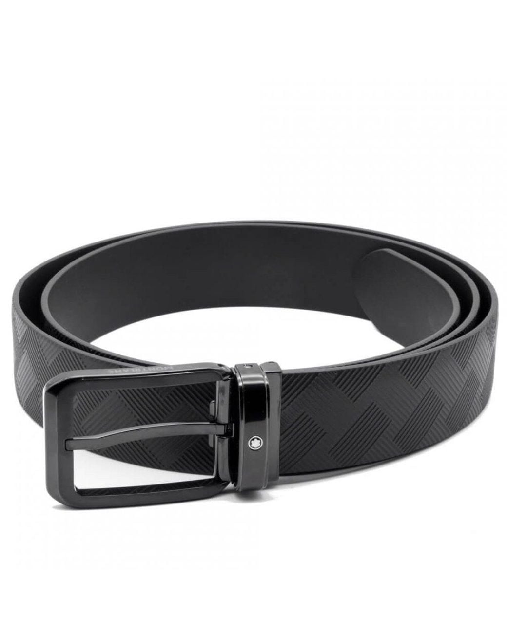 Montblanc Black 35 Mm Reversible Leather Belt for men