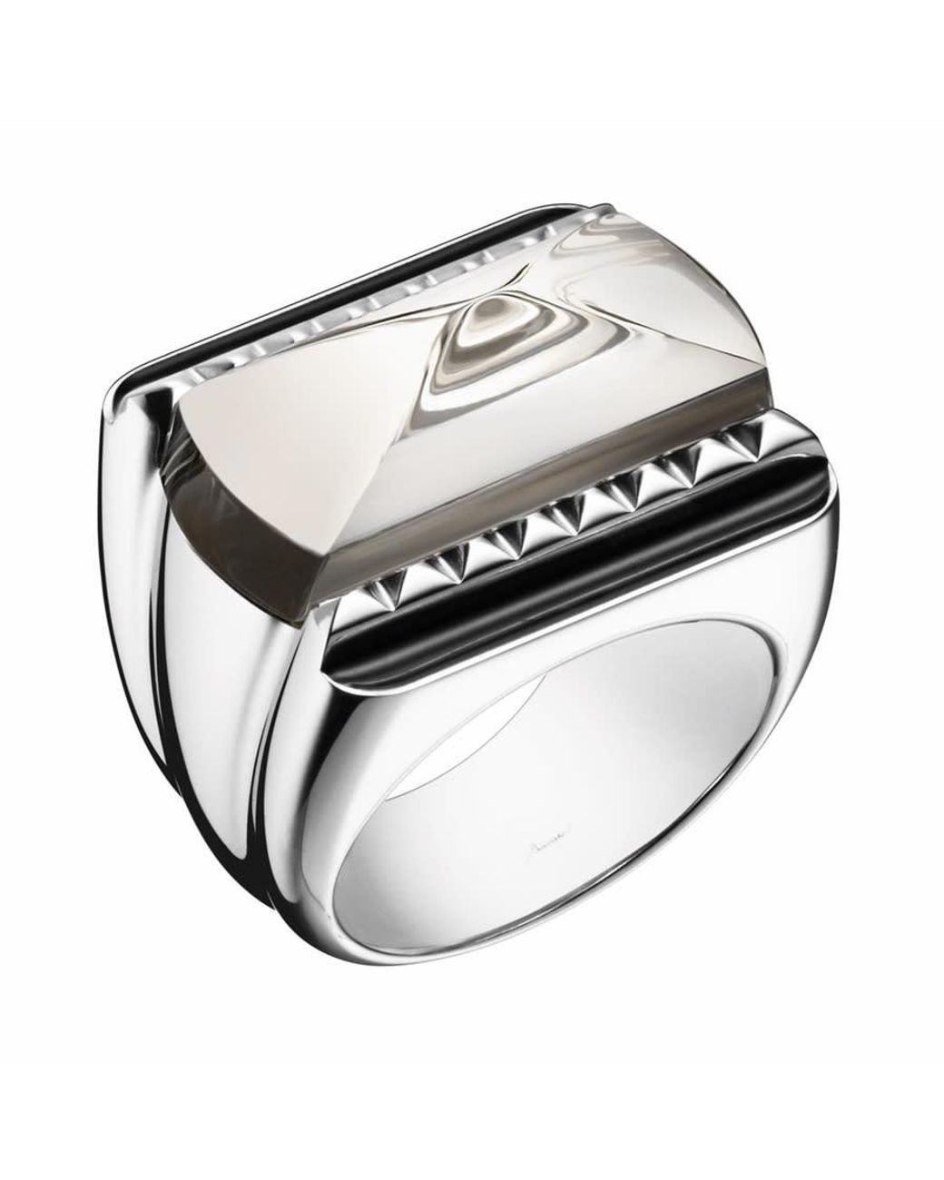 Baccarat Metallic 's Louxor Sterling Silver Gray Crystal Ring 2808038 for men