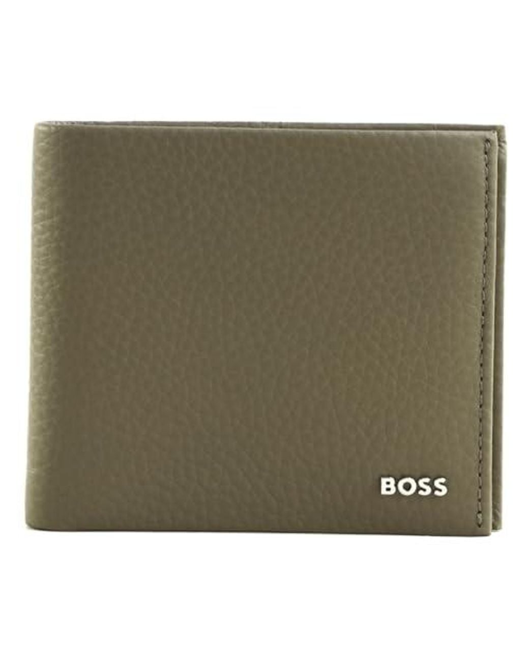 Boss Green New Crosstown Grained-Leather Wallet -Open for men