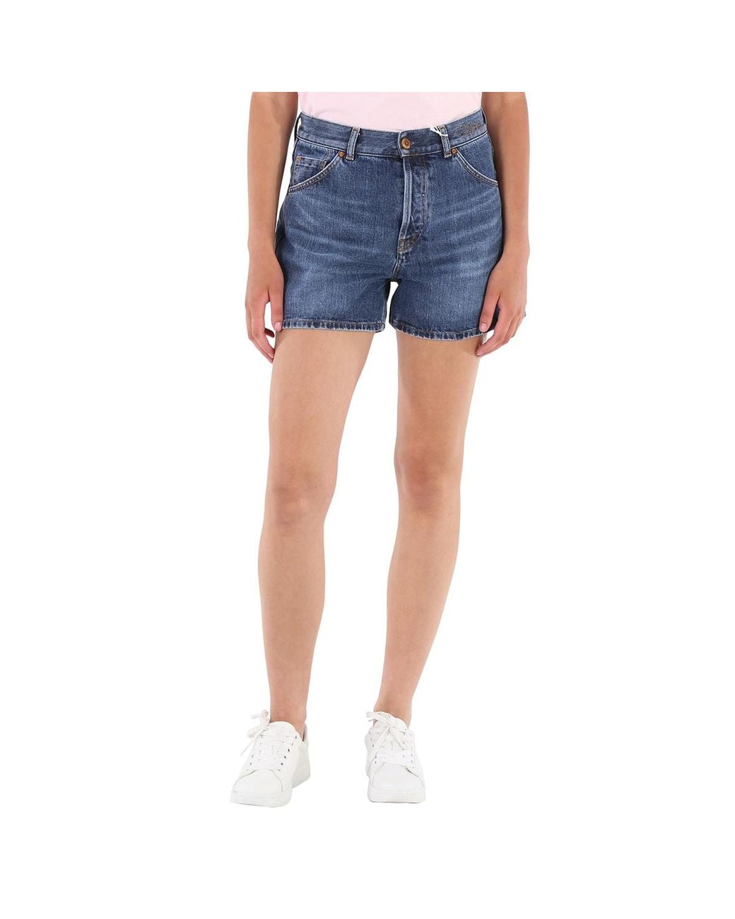 Chloé Blue Ladies Kadovar High-Waisted Denim Jean Shorts, Waist