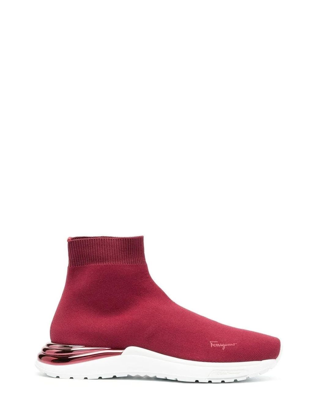 Ferragamo Red Ladies Bordeaux Sneakers, Us