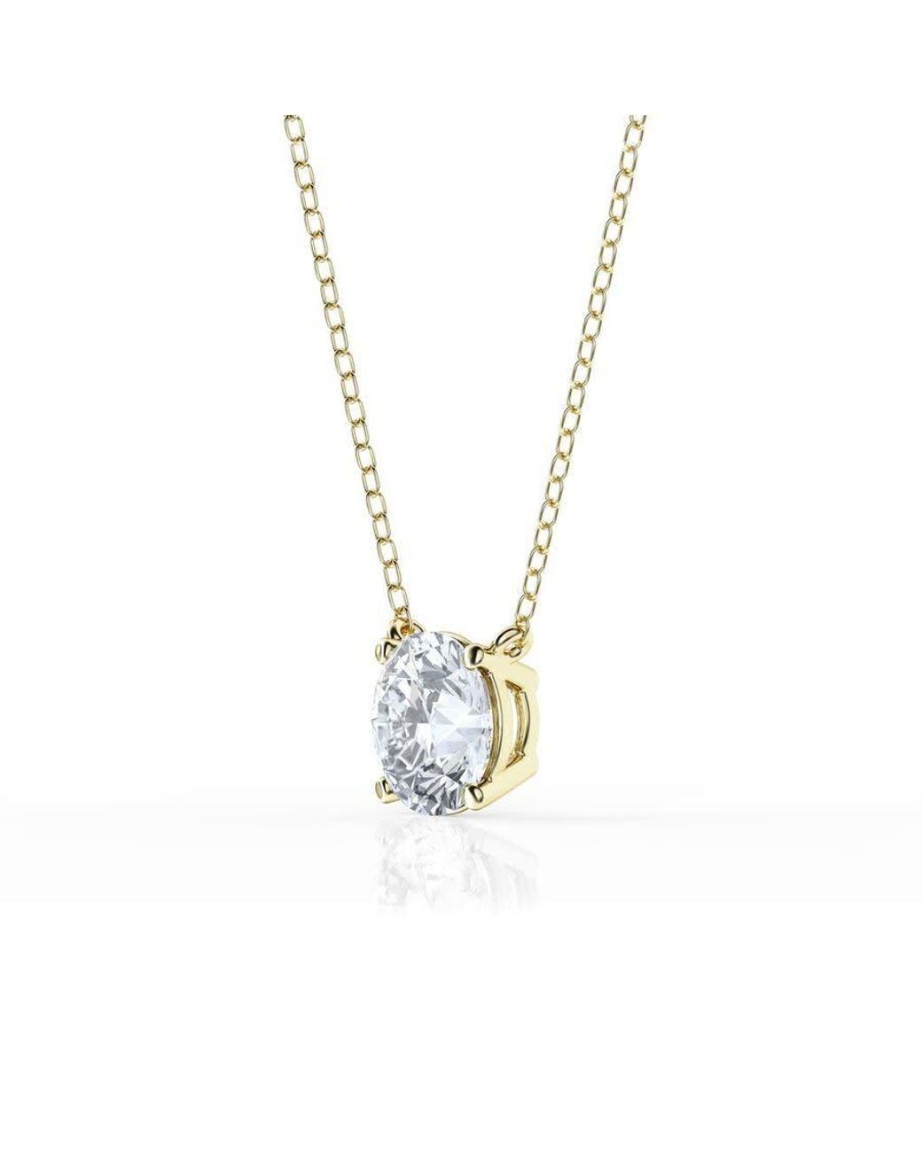 Brilliant Diamond Metallic 1 1/2 Carat Round Lab Grown Solitaire Diamond Pendant Necklace for men