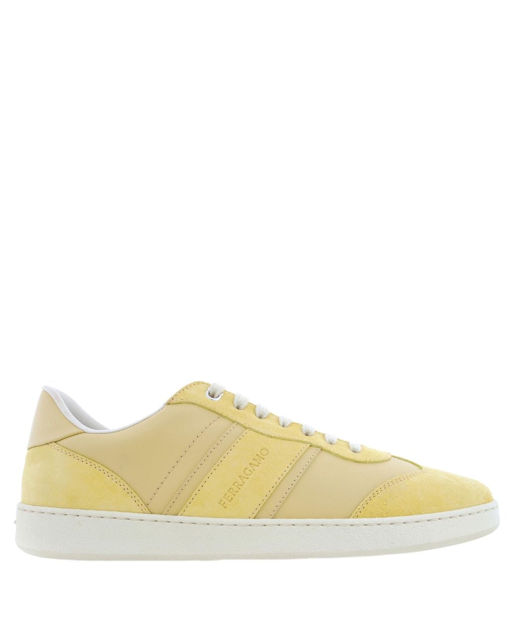 Ferragamo Yellow Ferragamo Achille Signature Low-Top Sneakers, Size 9 for men