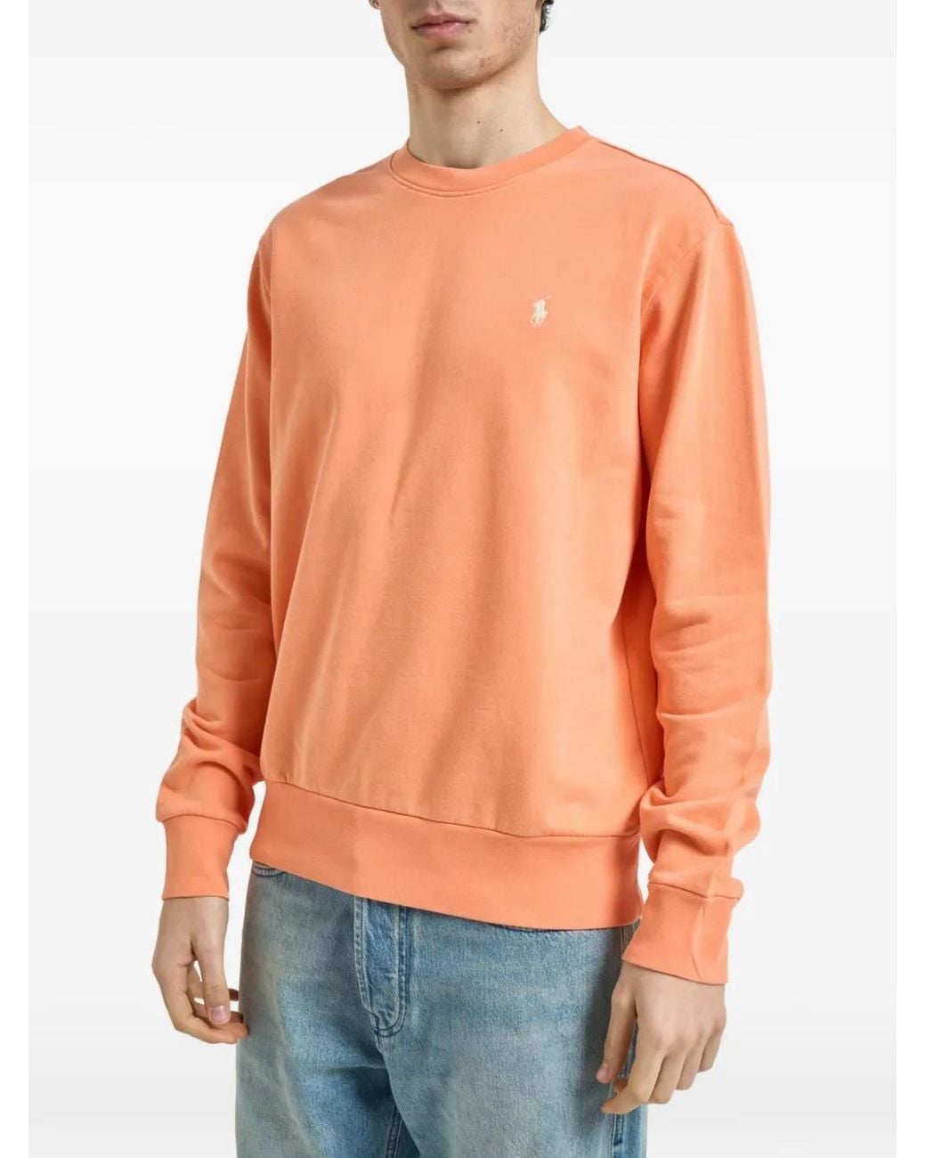 Polo Ralph Lauren Orange Loopback Terry Logo Sweatshirt for men