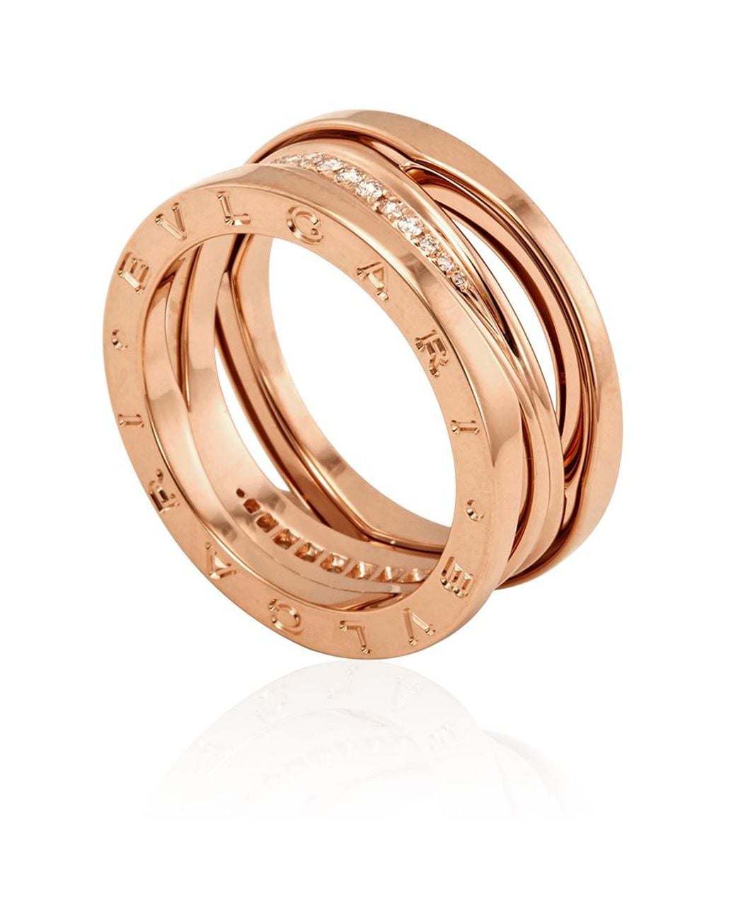 BVLGARI White B.Zero1 Design Legend 18K Rose Ring, Brand