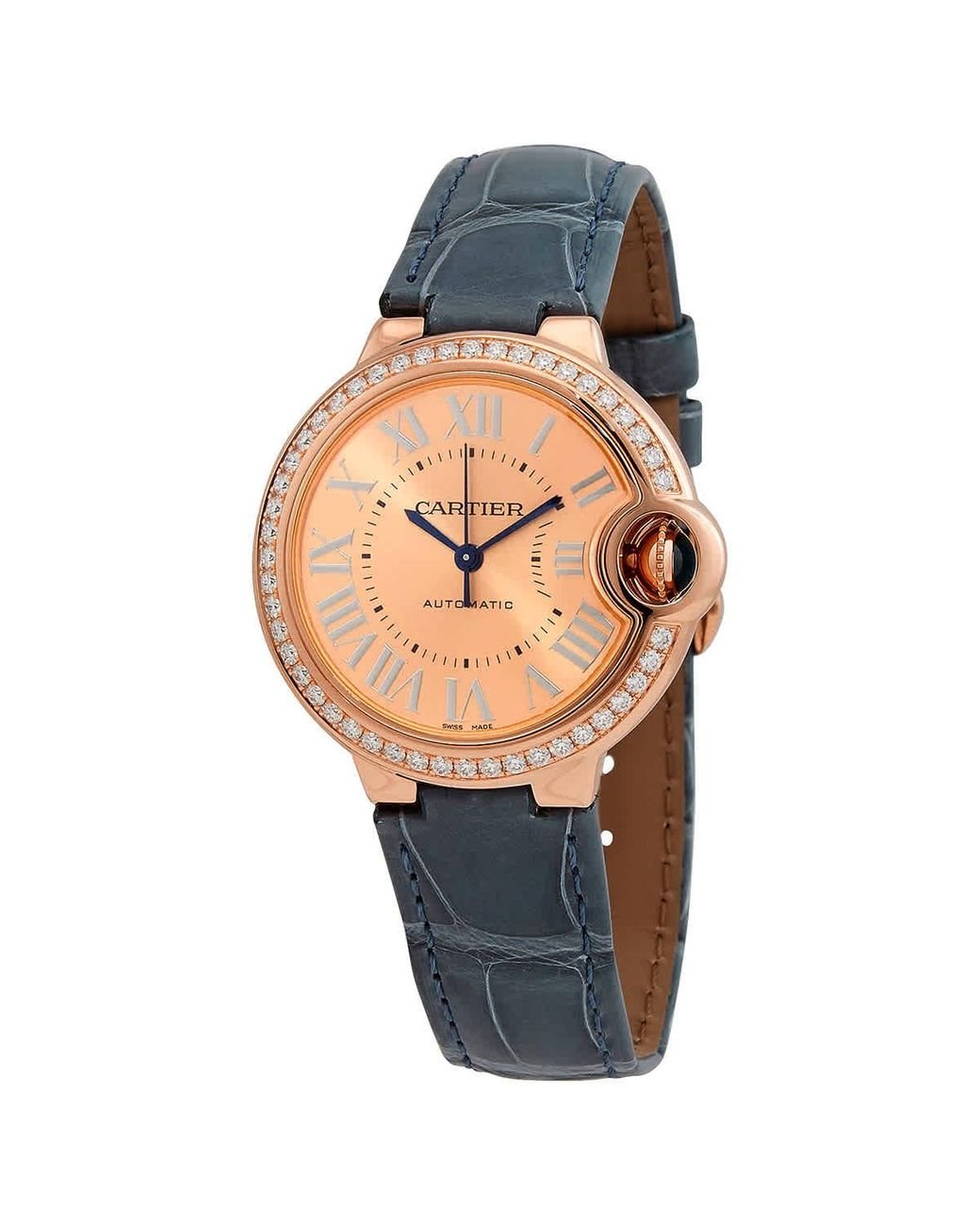 Cartier Ballon Bleu Automatic Diamond Rosedial Watch