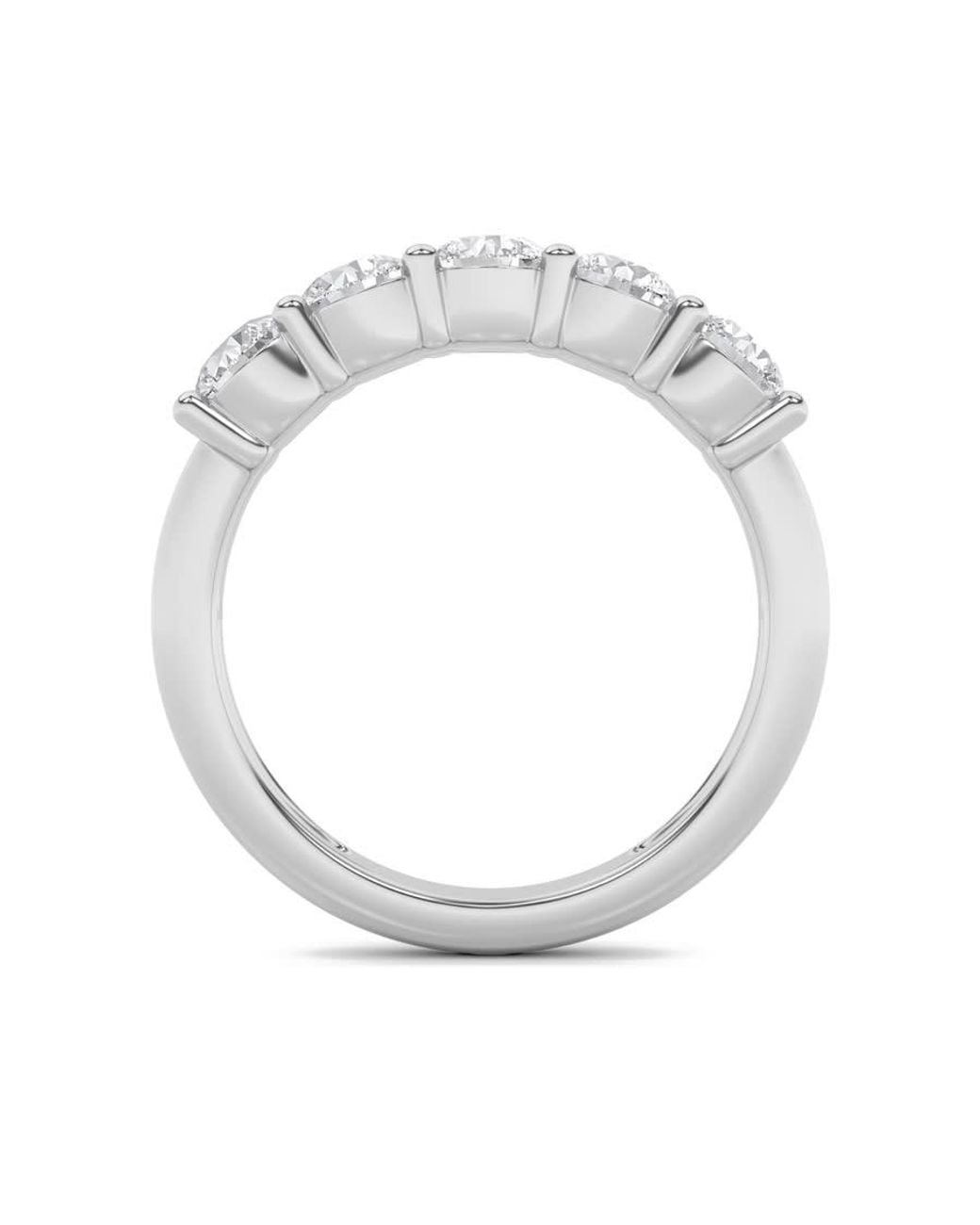 Mure And Co Metallic 1.5Ctw Round Shaped Lab Grown Diamond (F/Vs) Five Stone Band Ring for men