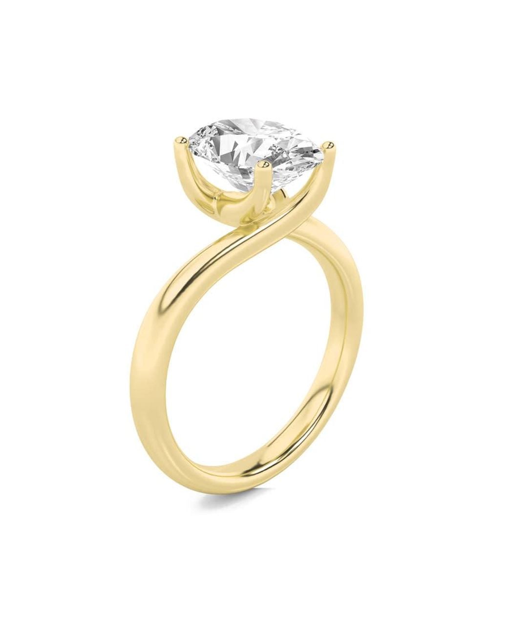 Mure And Co Metallic 2Ctw Oval Shaped Lab Grown Diamond (F/Vs) Bypass Shank Engagement Ring for men