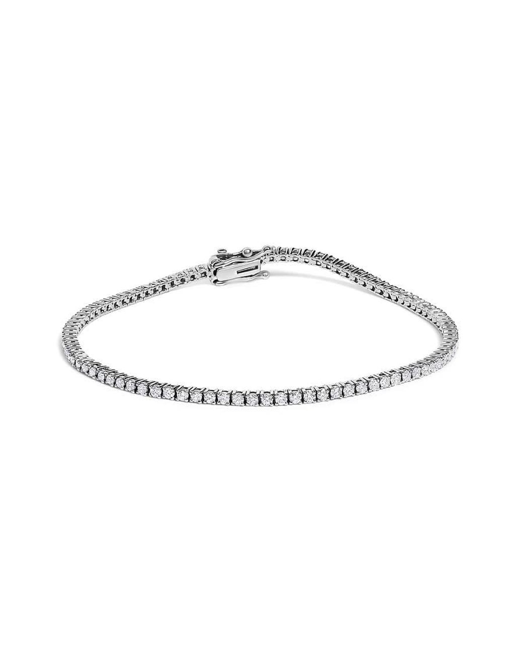 Haus of Brilliance Metallic 14K Classic 1 1/2 Cttw Diamond Tennis Bracelet for men