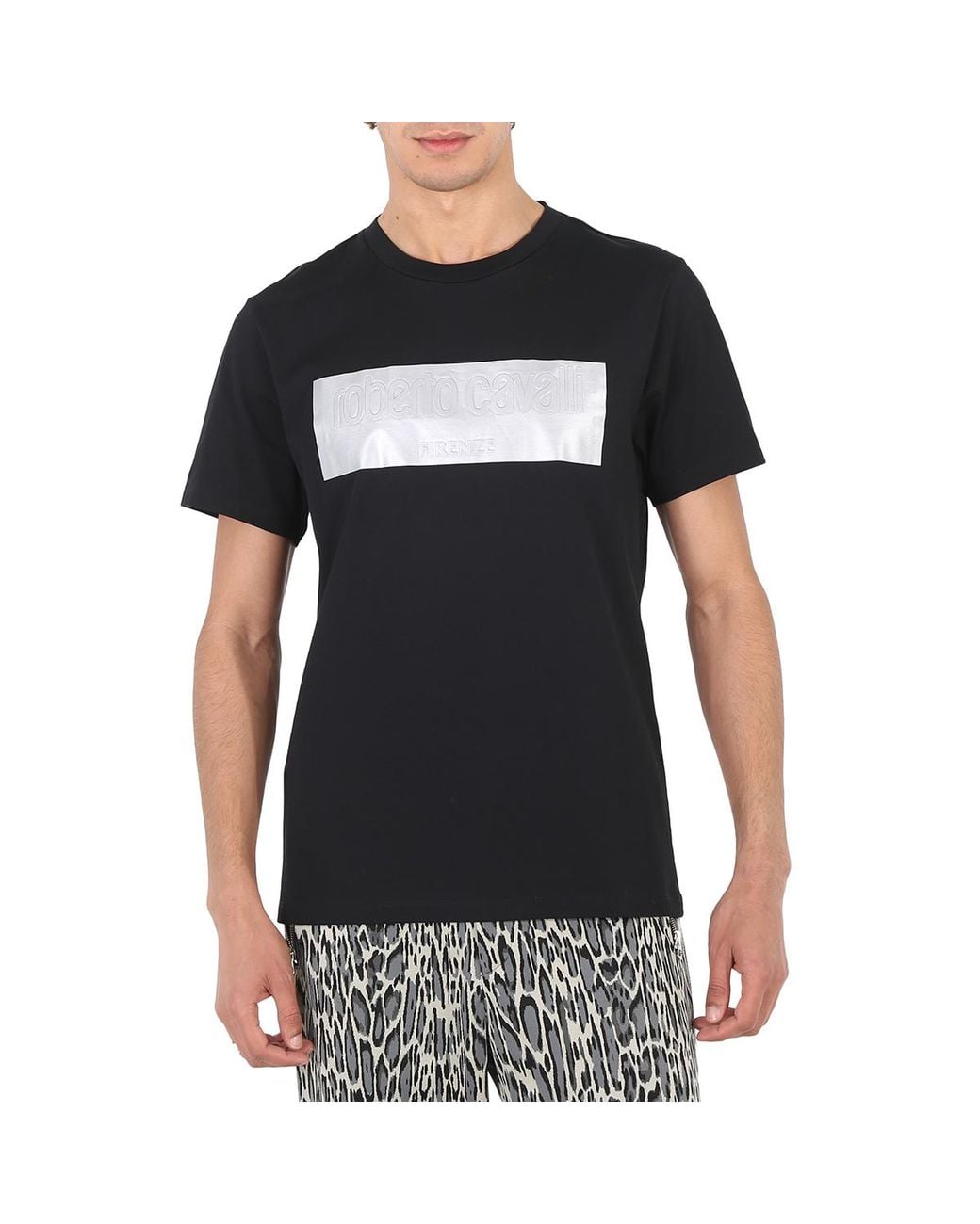 Roberto Cavalli Black Slim Fit Cotton Jersey T-Shirt for men