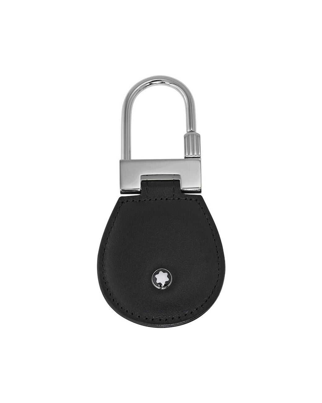 Montblanc Black Meisterstuck Leather And Steel Key Fob 14085
