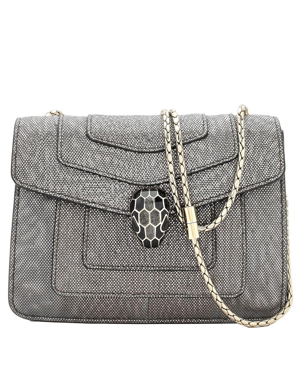 BVLGARI Gray Serpenti Forever Shoulder Bag