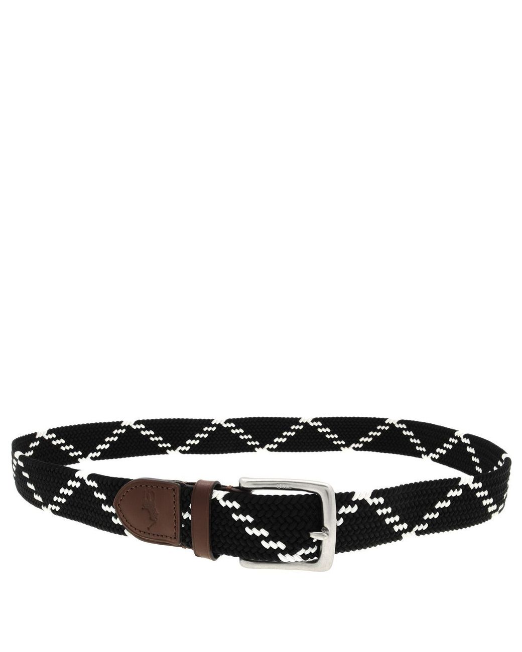 Polo Ralph Lauren Black Braided Engraved Logo Belt for men