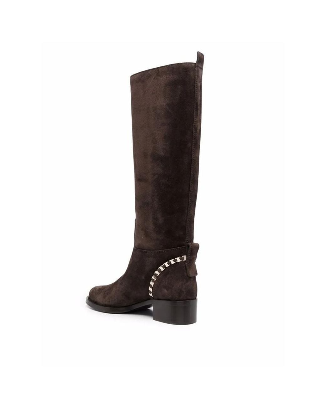 Ferragamo Brown Tawnie Below-The-Knee Boots
