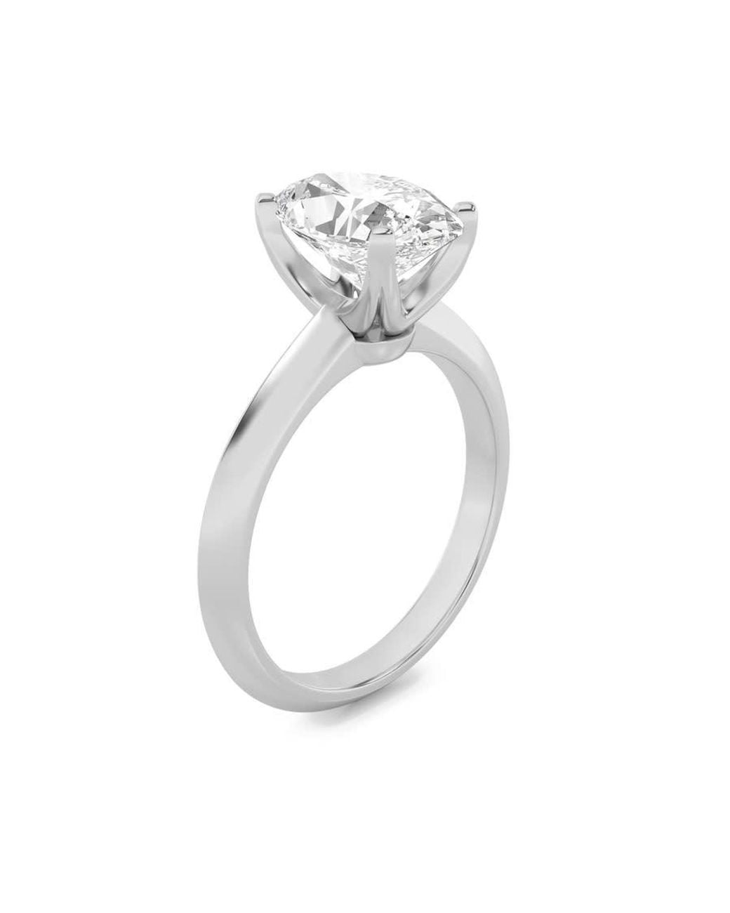 Mure And Co White 1Ctw Oval Shaped Lab Grown Diamond (F/Vs) Knife Edge Shank Solitaire Engagement Ring for men