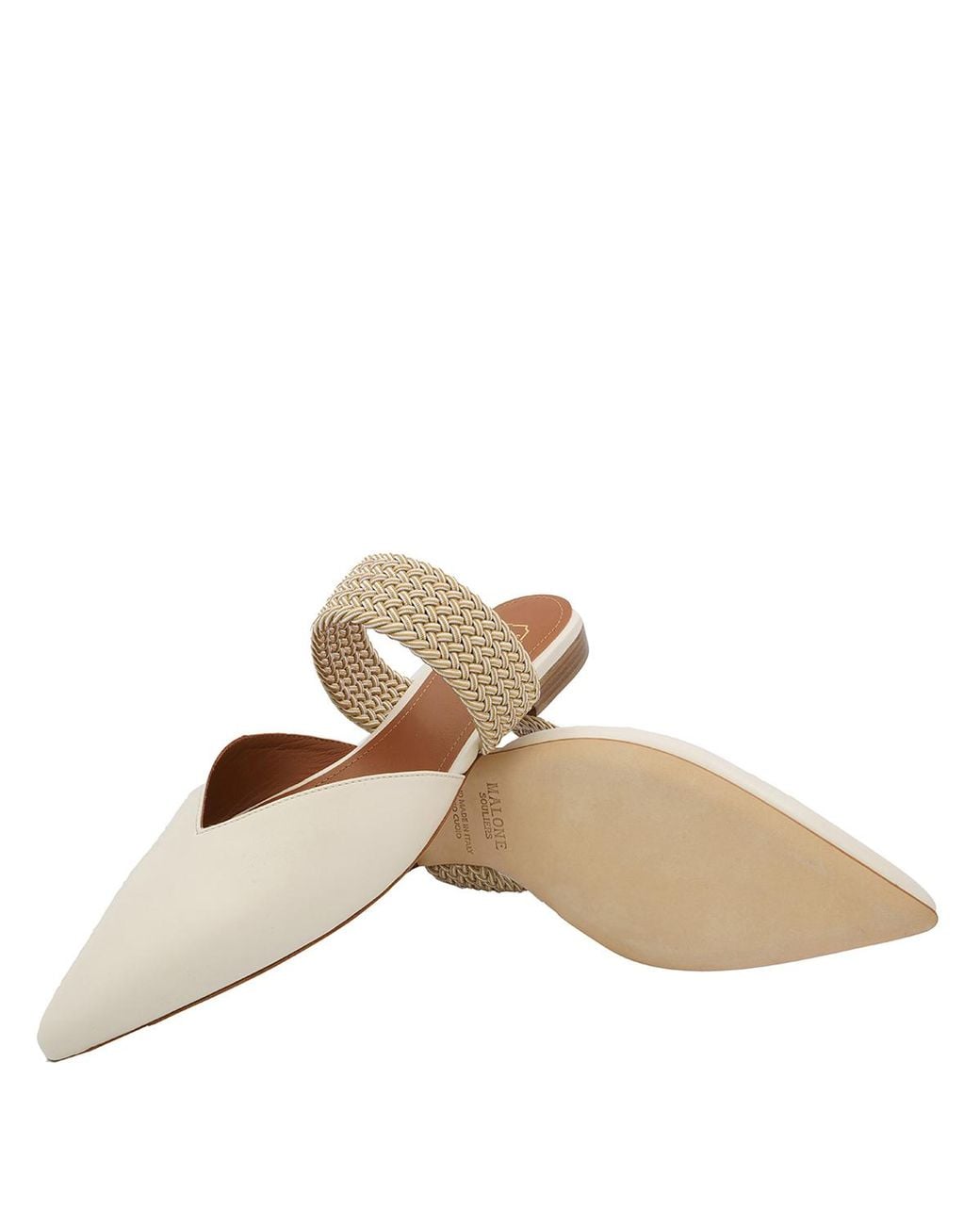 Malone Souliers Natural Ladies Cream Maisie Flat, Brand Size 36 Us