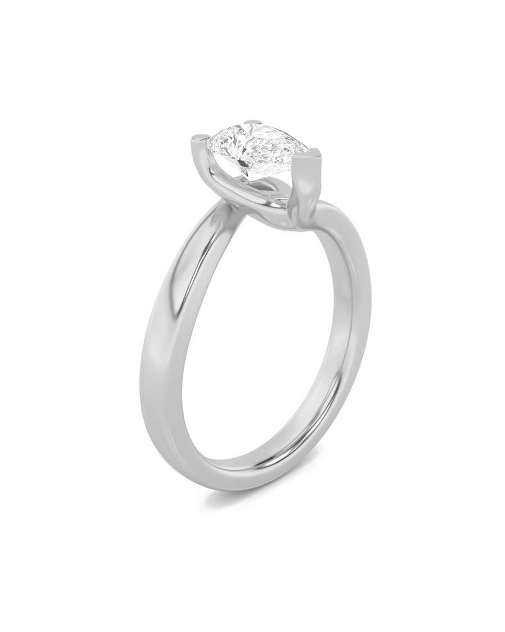Mure And Co Metallic 1Ctw Pear Shaped Lab Grown Diamond (F/Vs) Bypass Shank Engagement Ring for men