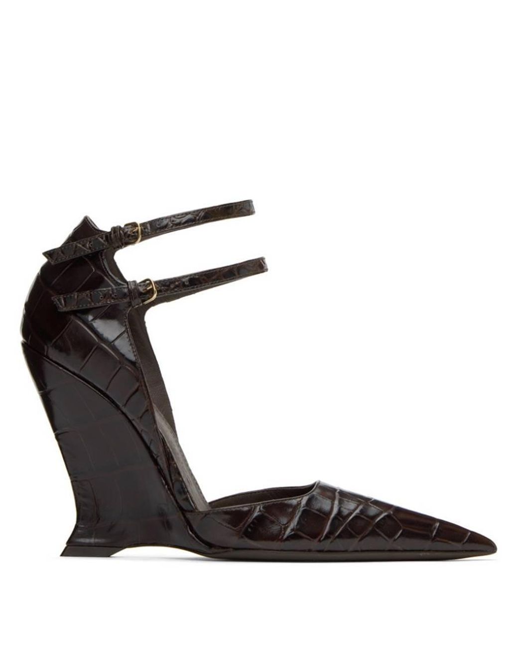 Ferragamo Metallic Vidya Contoured Heel Pumps