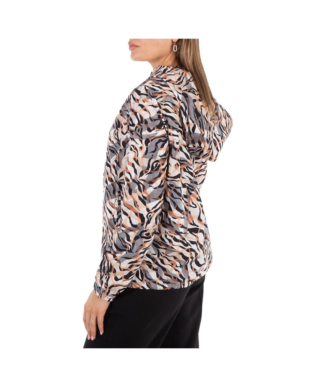 Roberto Cavalli Black Ladies Macro Micro Tiger Twiga Windbreaker Jacket, Brand Size 38 (Us for men