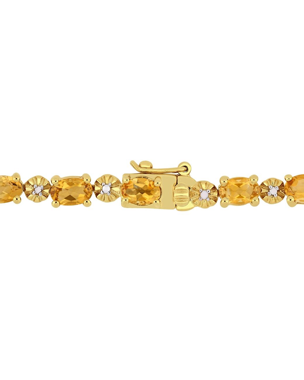Amour Metallic 8-1/10 Ct Tgw Oval-Cut Citrine And Diamond Accent Tennis Bracelet for men