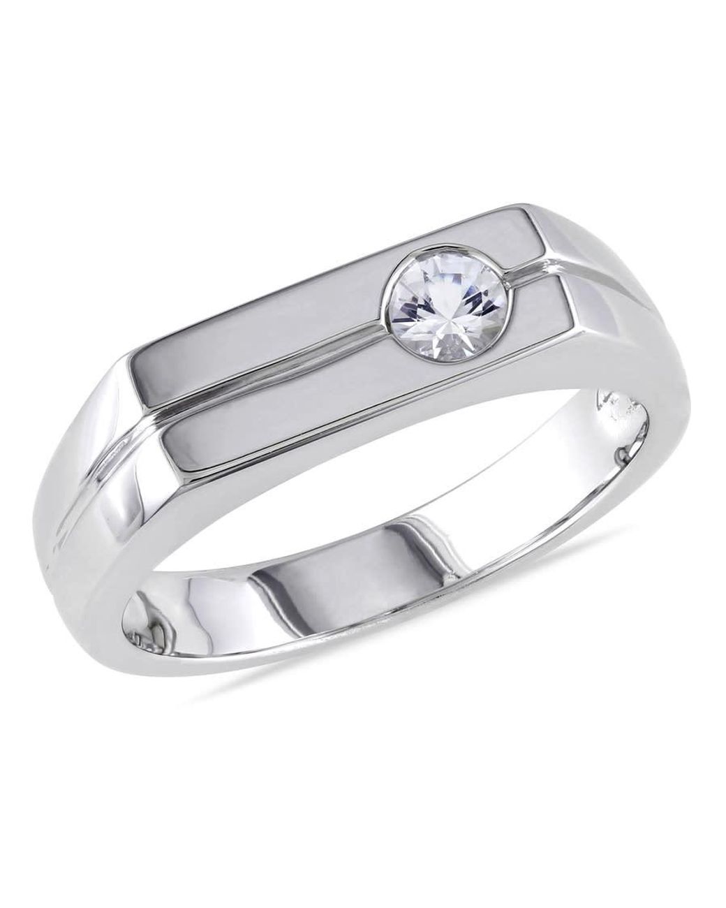 Amour Metallic Bezel Set Sapphire Ring for men
