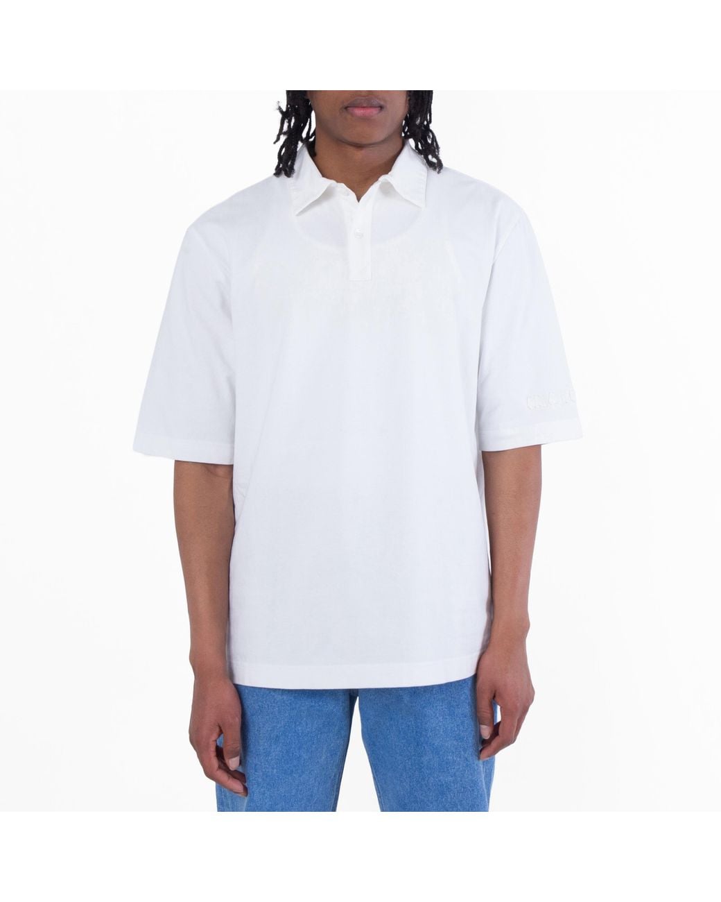 Marni White Short Sleeve Polo Shirt for men