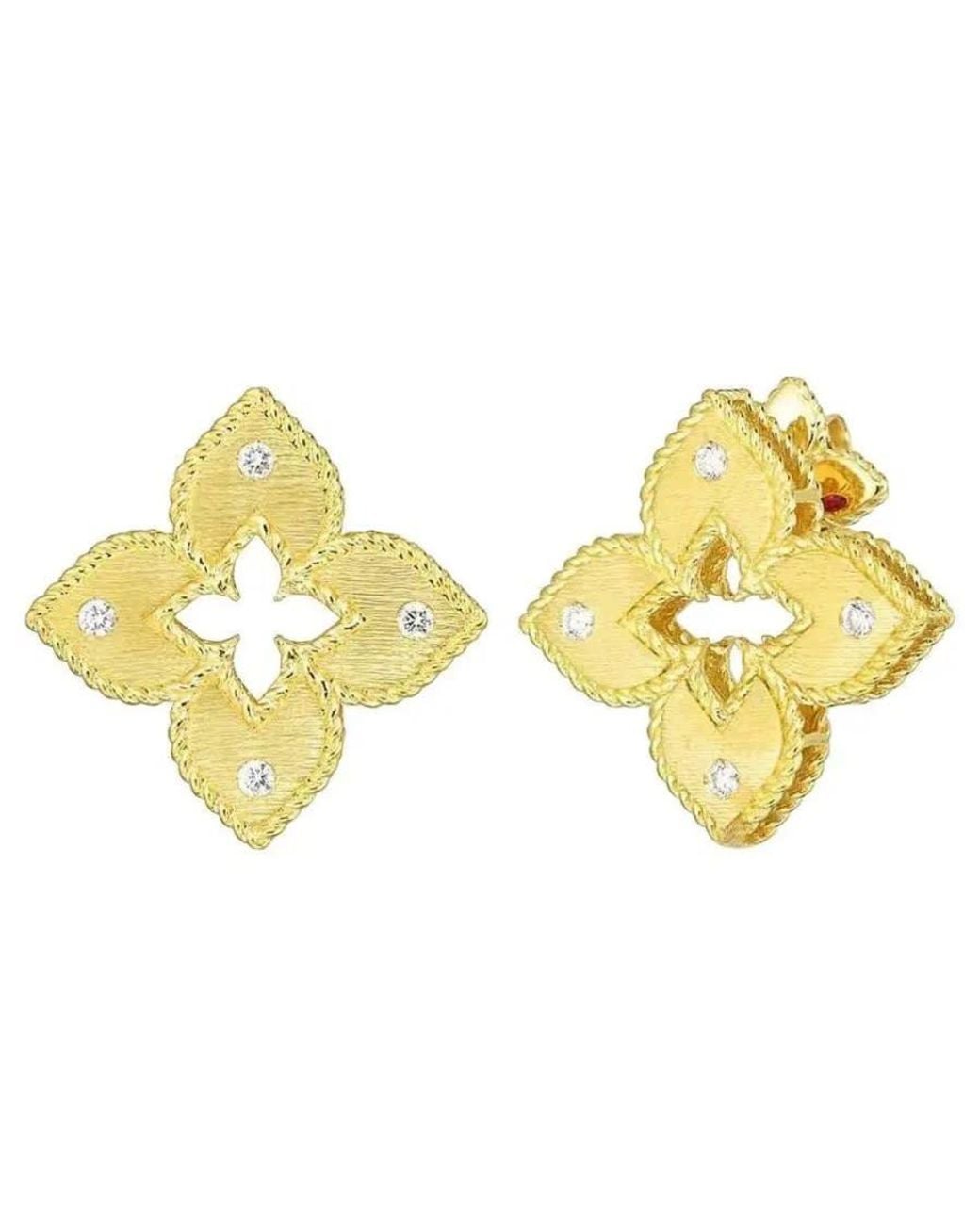 Roberto Coin Yellow Diamond Petite Princess Flower Earring for men