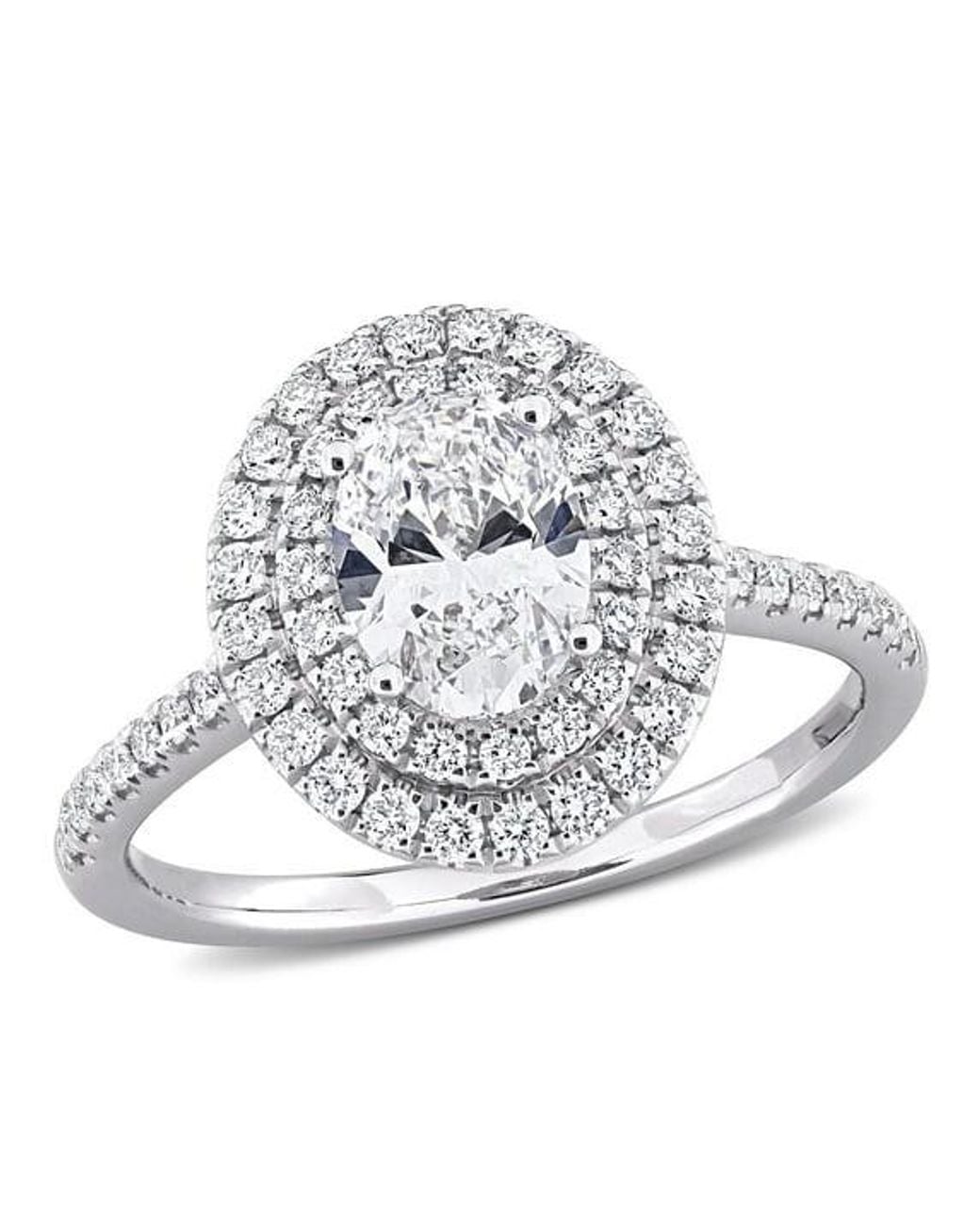 Created Forever White 1 1/2Ct Tdw Oval Lab-Created Diamond Halo Engagement Ring for men
