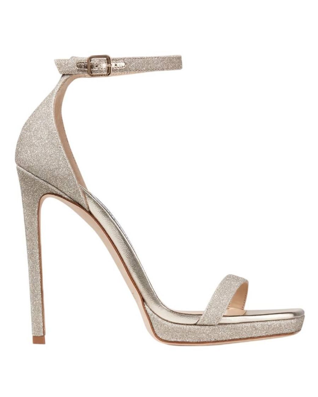 Jimmy Choo Metallic Alva 120 Glitter Sandals, Brand Size 38 Us
