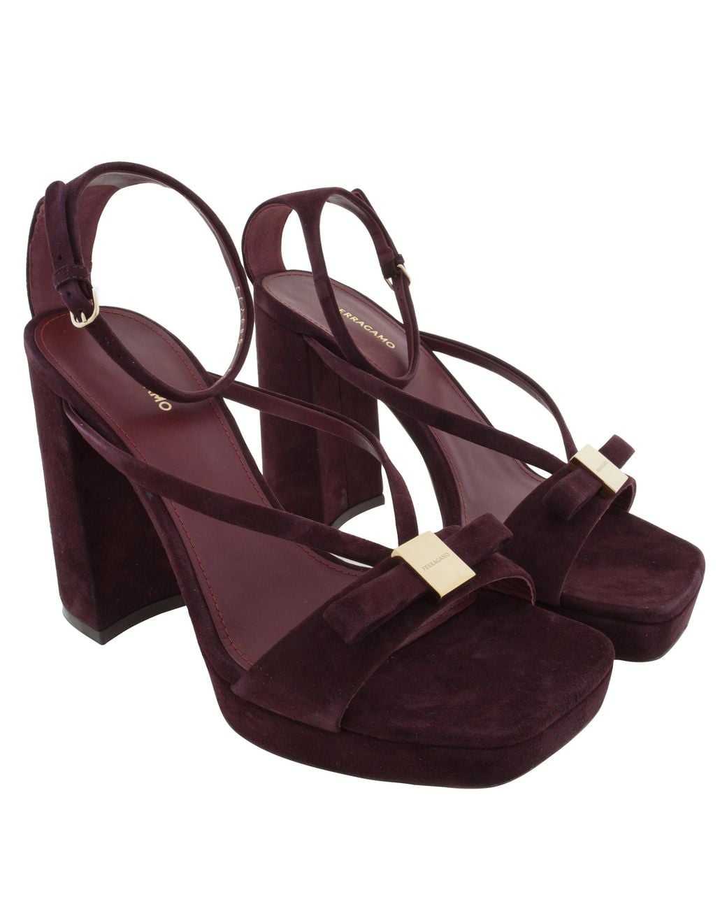 Ferragamo Brown Ferragamo Mael 85 Platform Sandals, Size 7 C