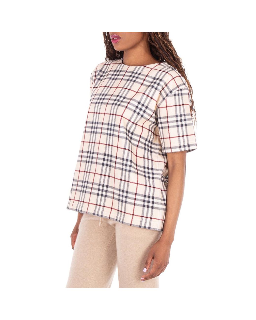 Burberry White Check Willesden T-Shirt