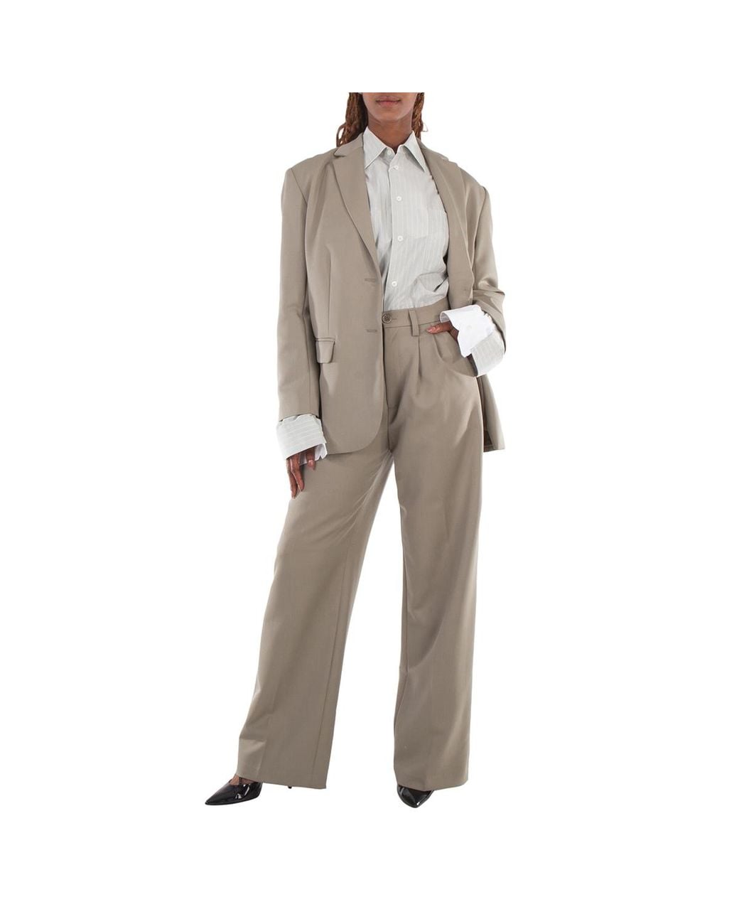 Anine Bing Gray Carrie Wide-Leg Pant