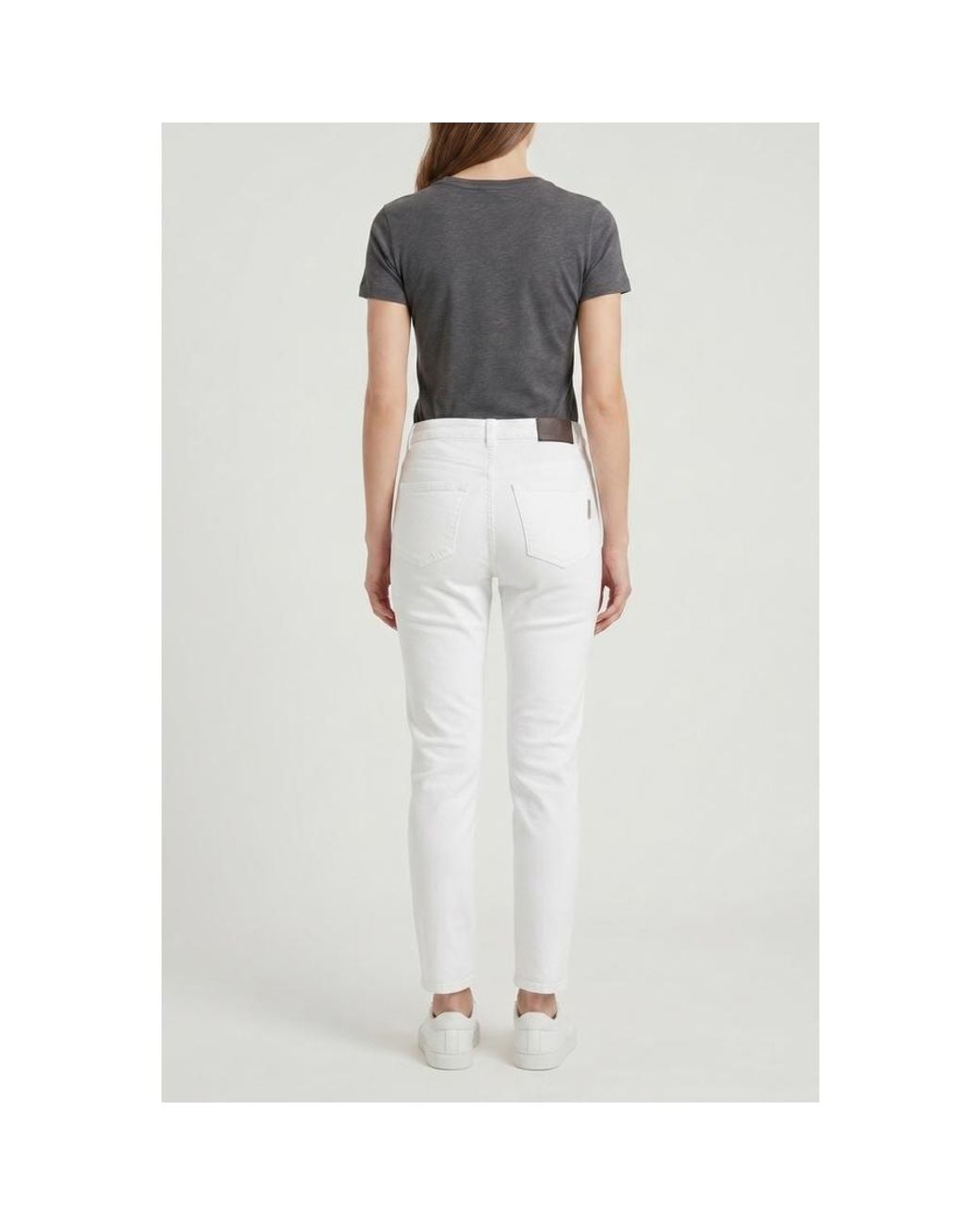 Brunello Cucinelli White Straight Leg Trousers, Brand Size 44 (Us for men