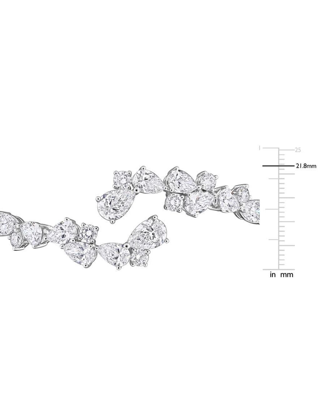 Created Forever Metallic 20Ct Tw Pear And Round Lab Grown Diamond Bangle for men