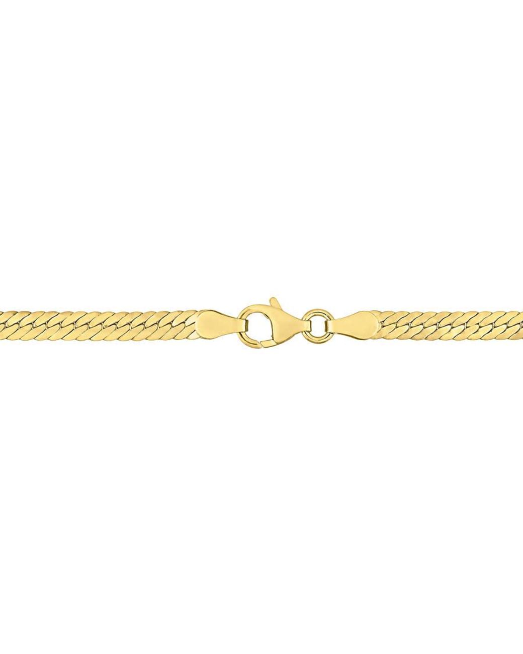 Amour Metallic Herringbone Chain Necklace