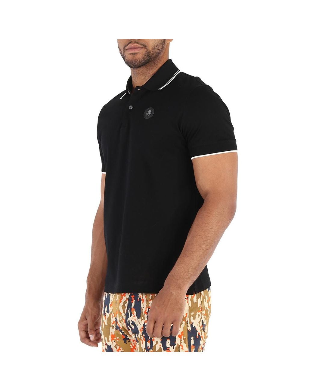 Roberto Cavalli Black Logo Sim Fit Polo Shirt for men