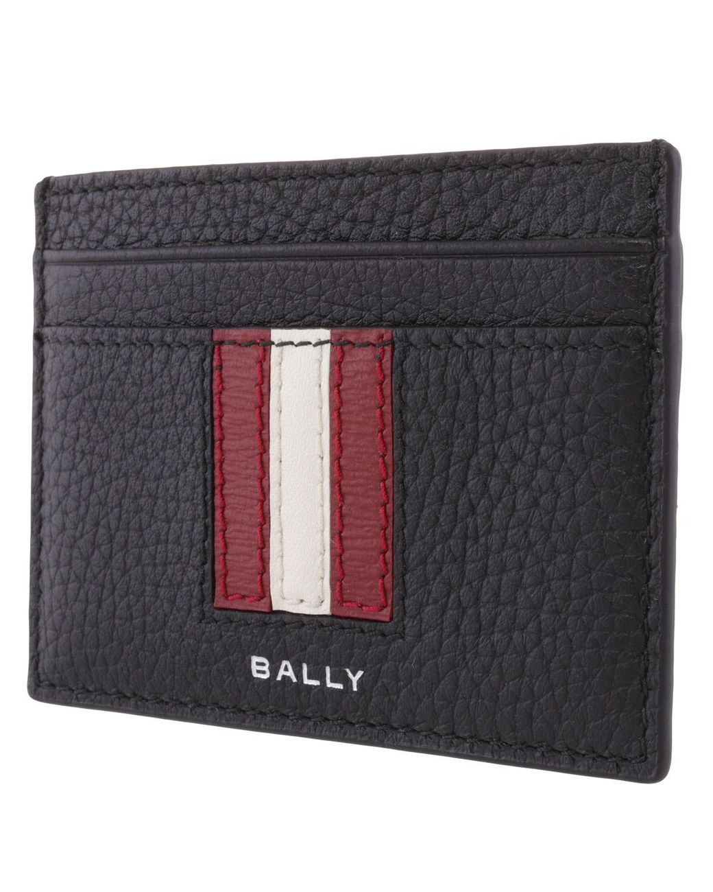 Bally Red Striped Leather Cardholder for men