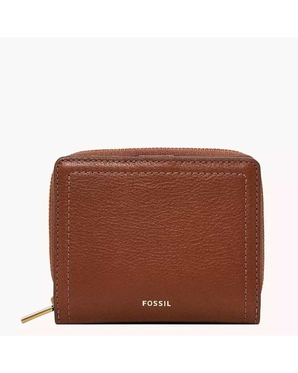 Fossil Brown Logan Leather Rfid Mini Multifunction Wallet