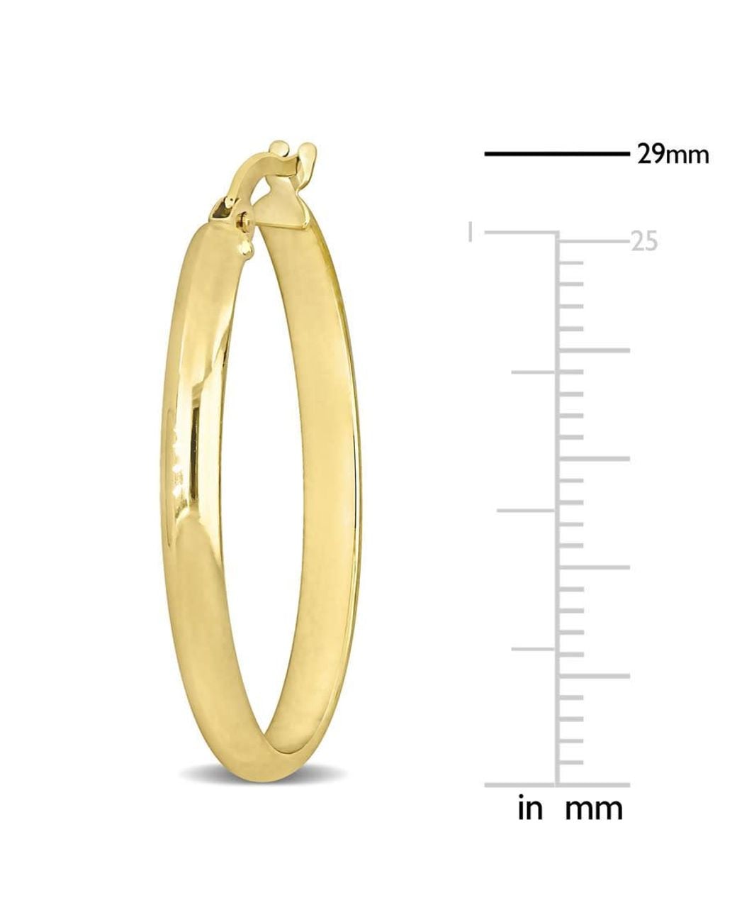 Amour Metallic 29Mm Oval Hoop Earrings for men