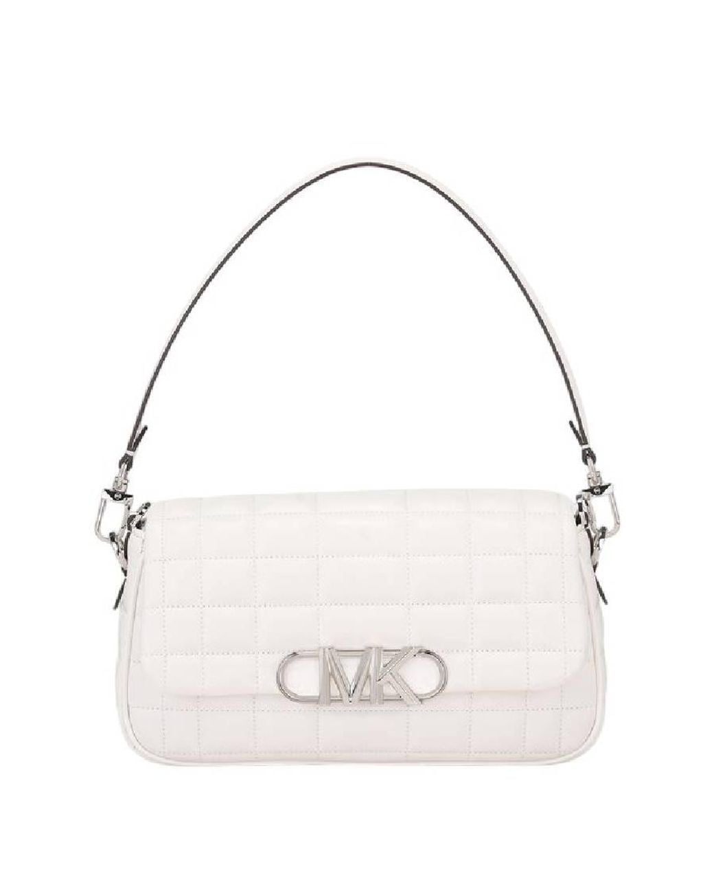 Michael Kors White Chain Strap Logo Detailed Shoulder Bag