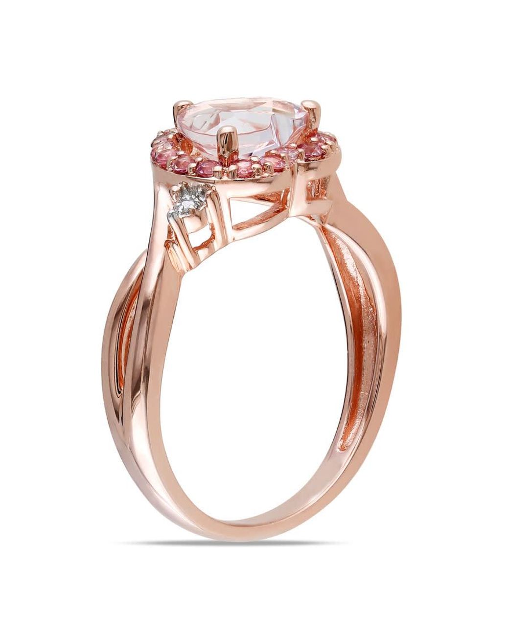 Amour Pink Morganite, Tourmaline And Diamond Heart Ring for men