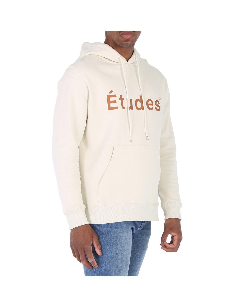 Etudes Studio White Chalk Logo-Print Organic-Cotton Hoodie for men