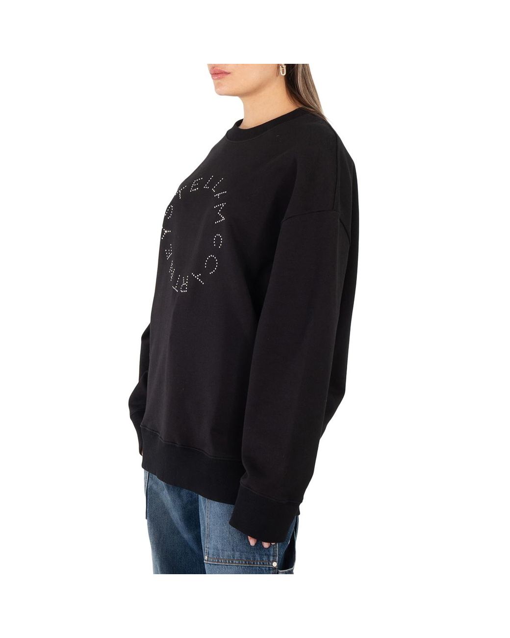 Stella McCartney Black Rhinestone Logo Sweatshirt for men